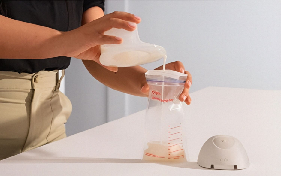 Storing milk collected with a breast milk collector